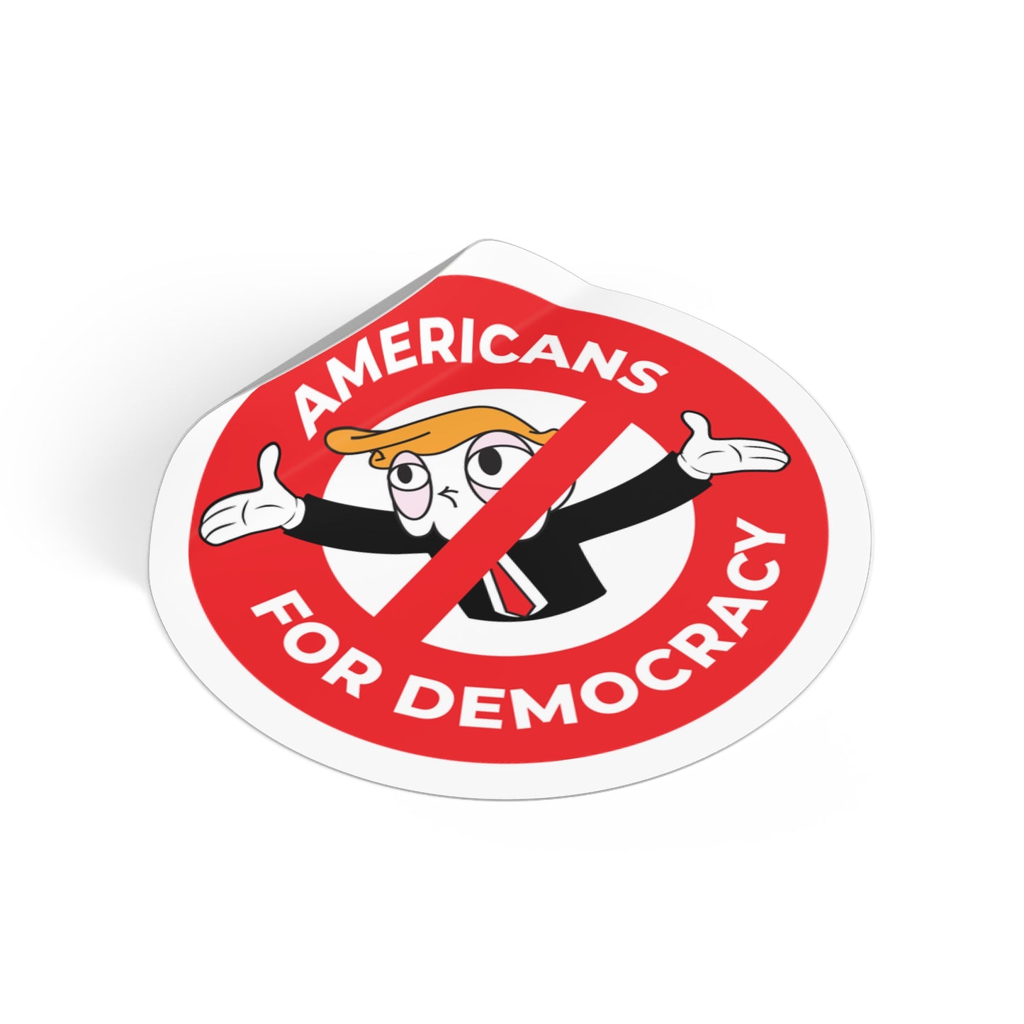 Americans For Democracy - Round Vinyl Stickers
