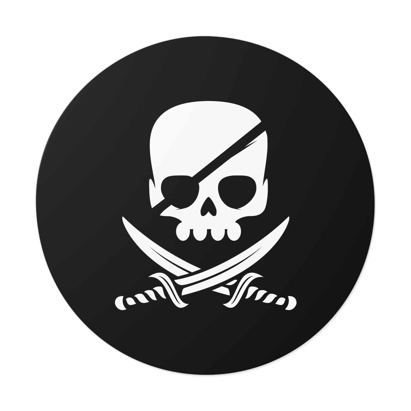 Autocollants ronds en vinyle Motif crâne de pirate
