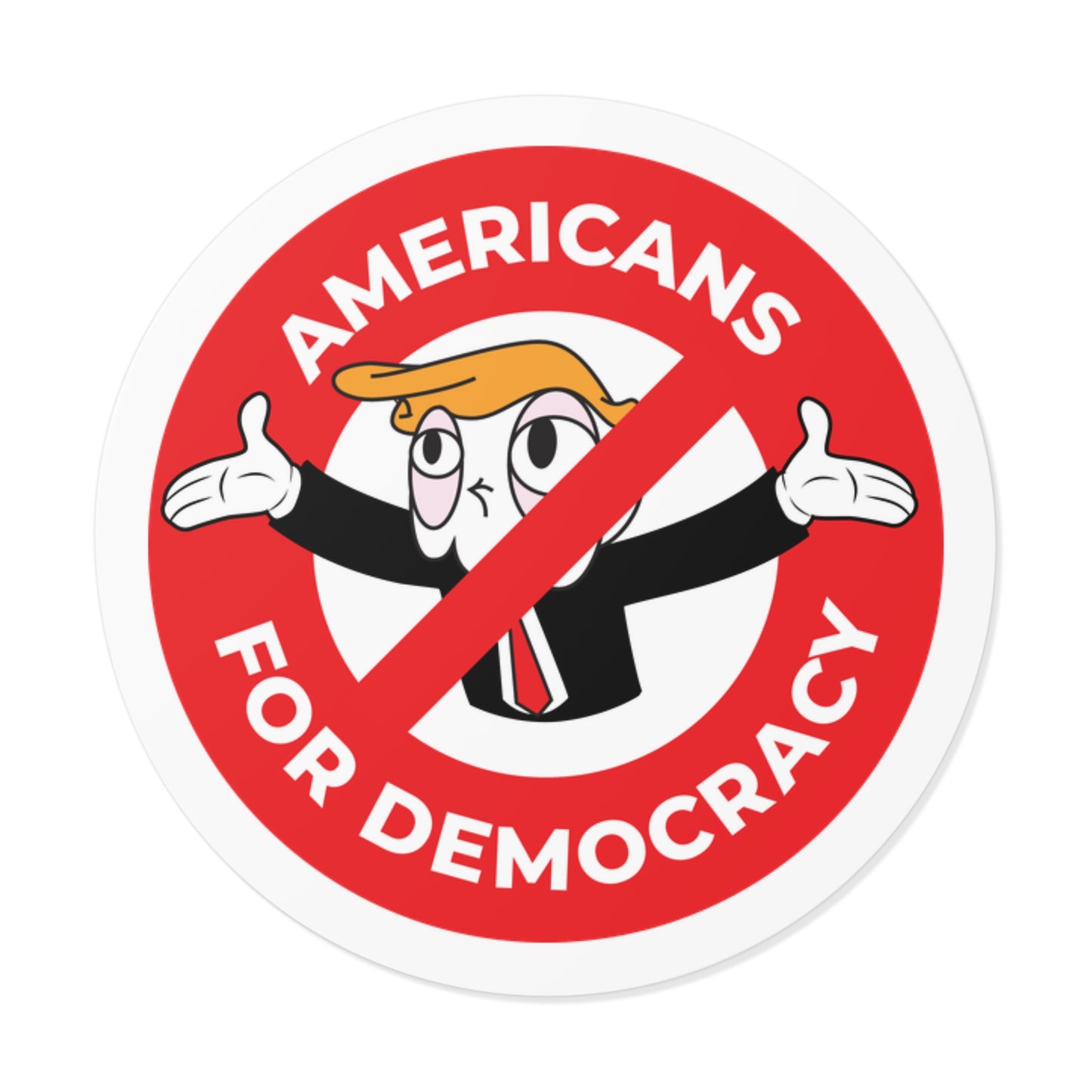 Americans For Democracy - Round Vinyl Stickers