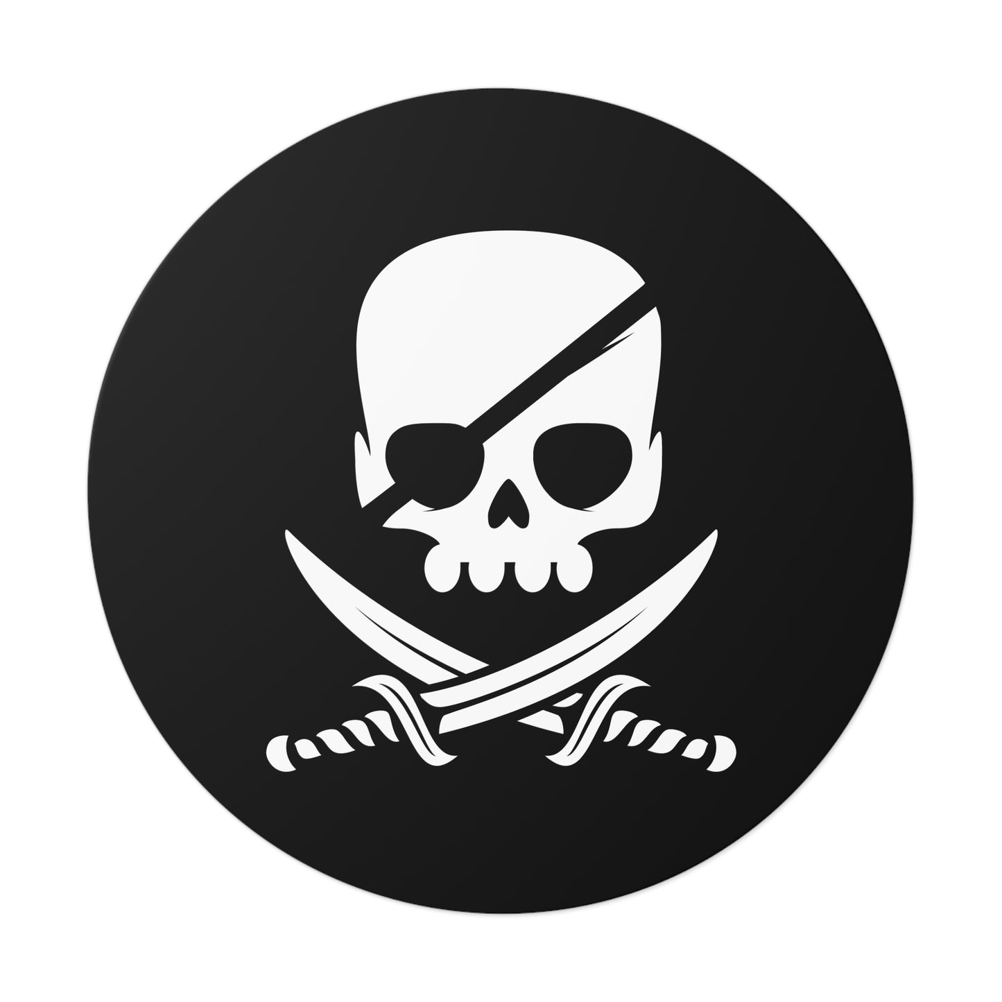Autocollants ronds en vinyle Motif crâne de pirate