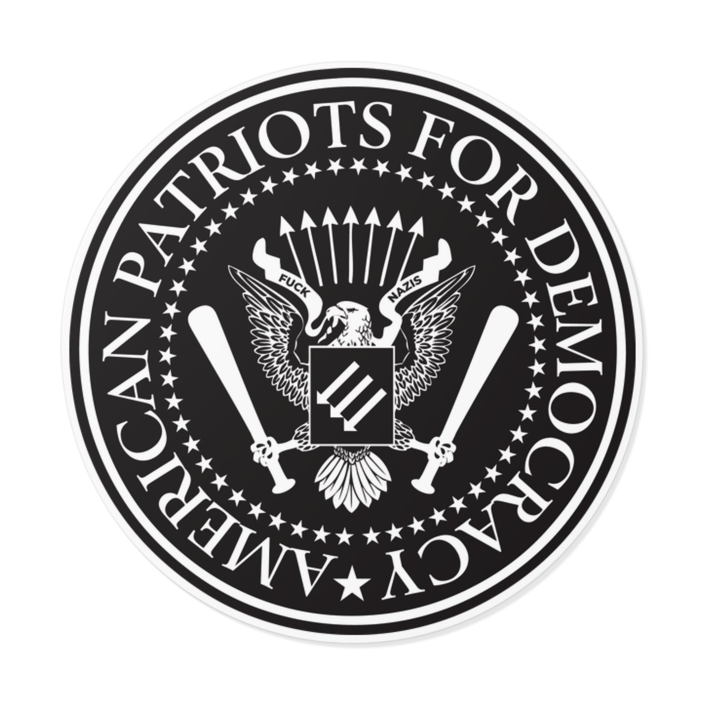 American Patriots For Democracy - Round Vinyl Stickers