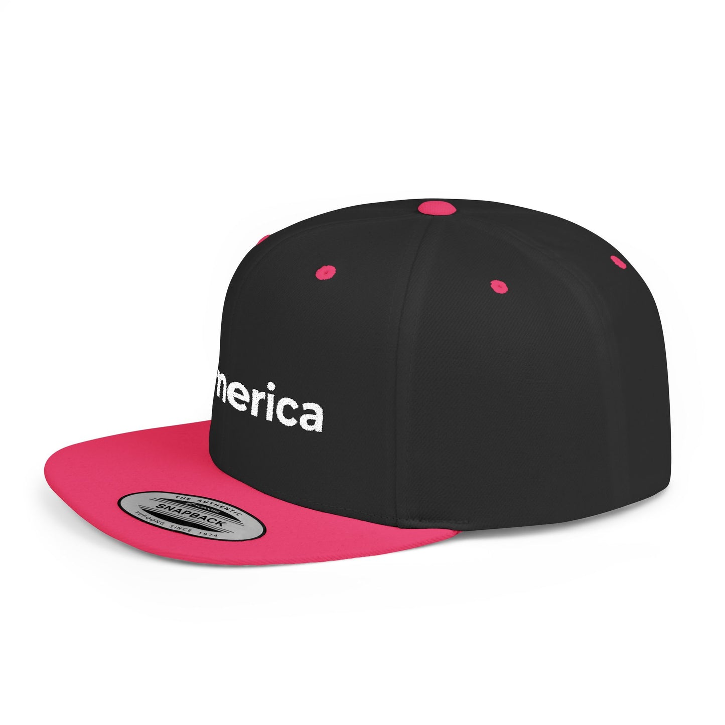 America – Flat Bill Snapback Hat – Adjustable Hat Featuring Anarchy Symbol Design for Political Expression