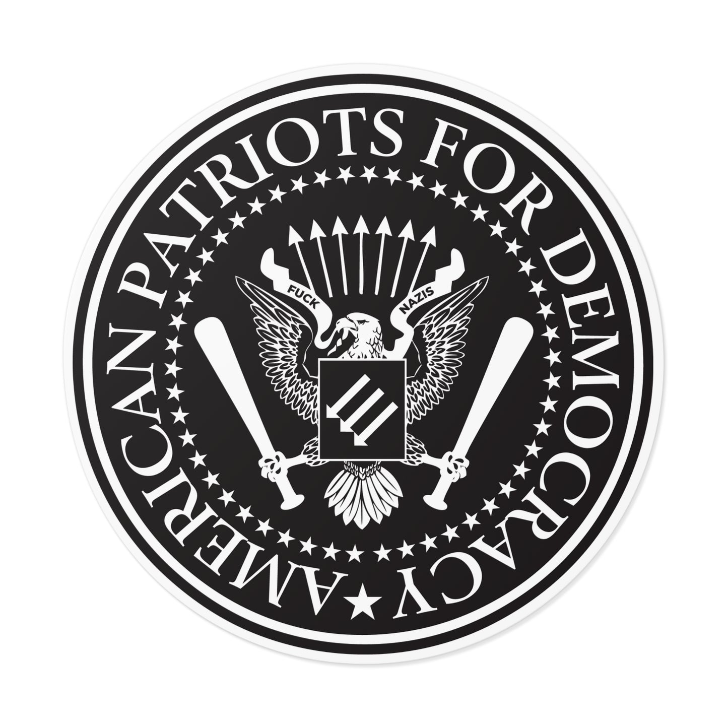 American Patriots For Democracy - Round Vinyl Stickers