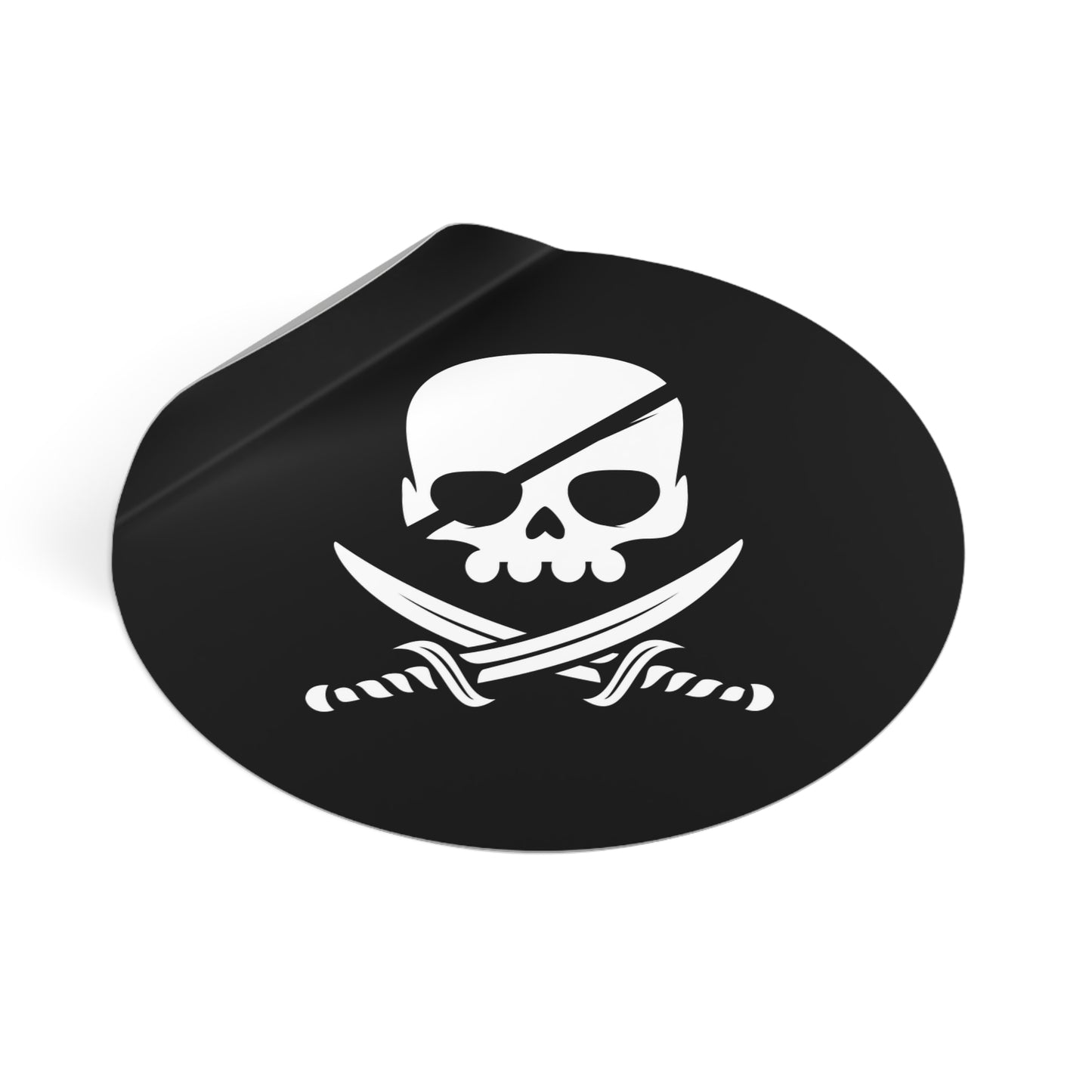 Autocollants ronds en vinyle Motif crâne de pirate