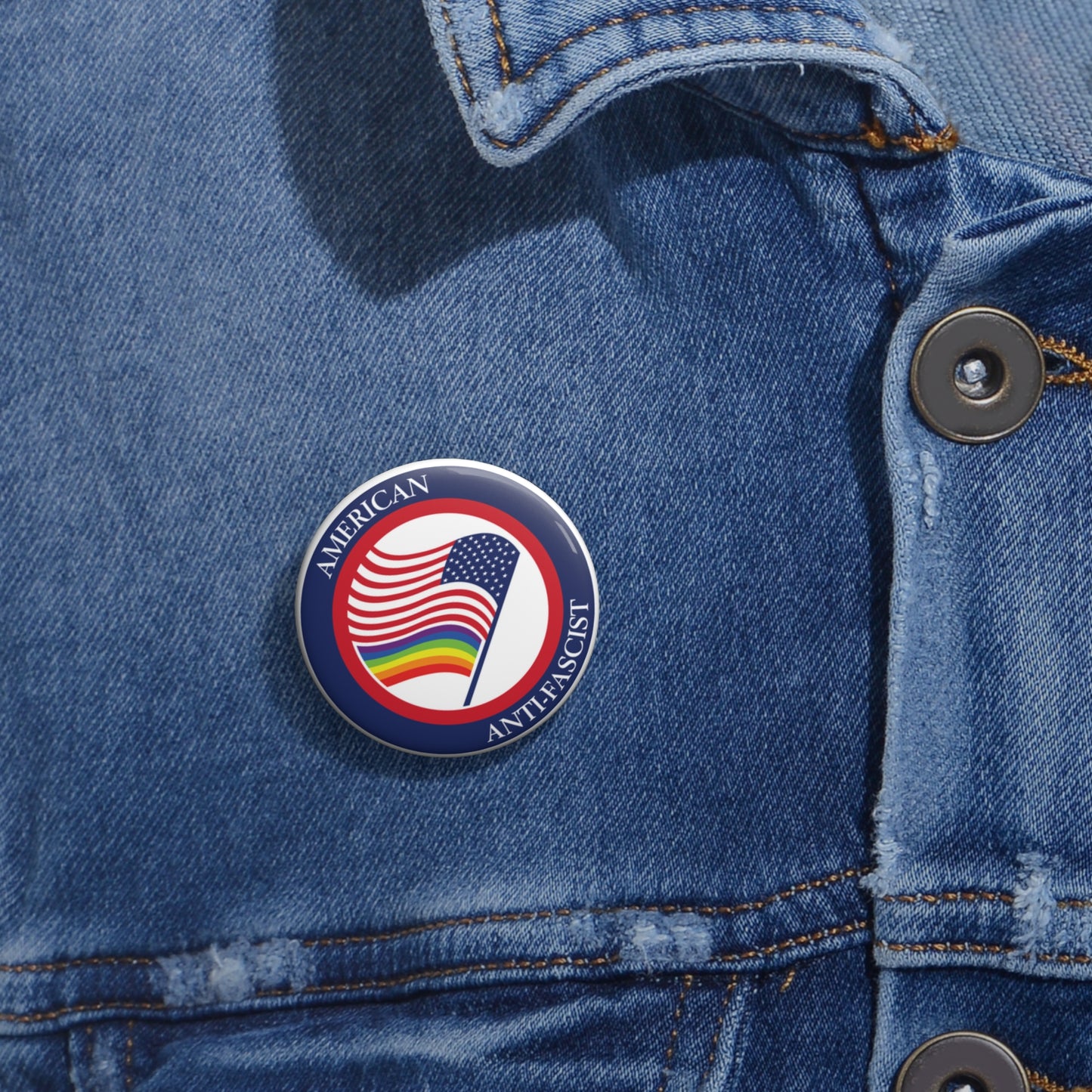 American Anti-Fascist Pin Button