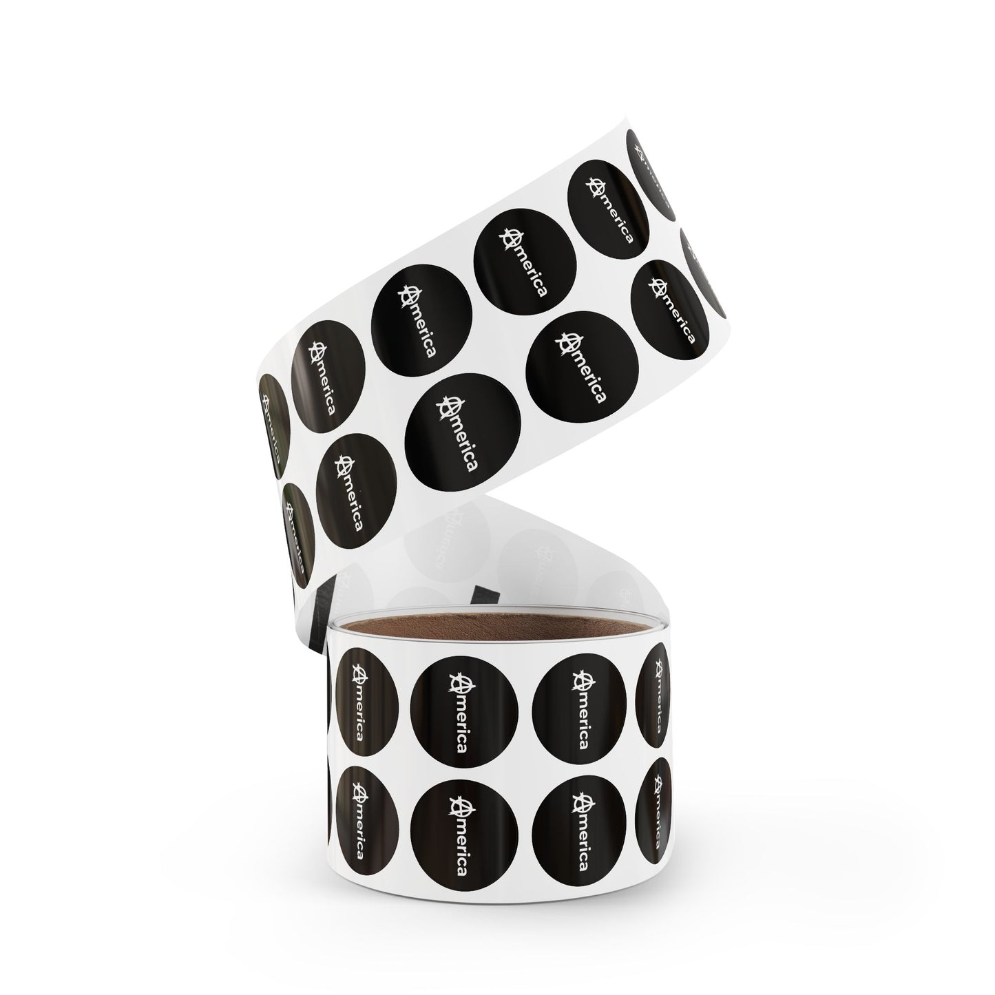 America Round Sticker Label Rolls