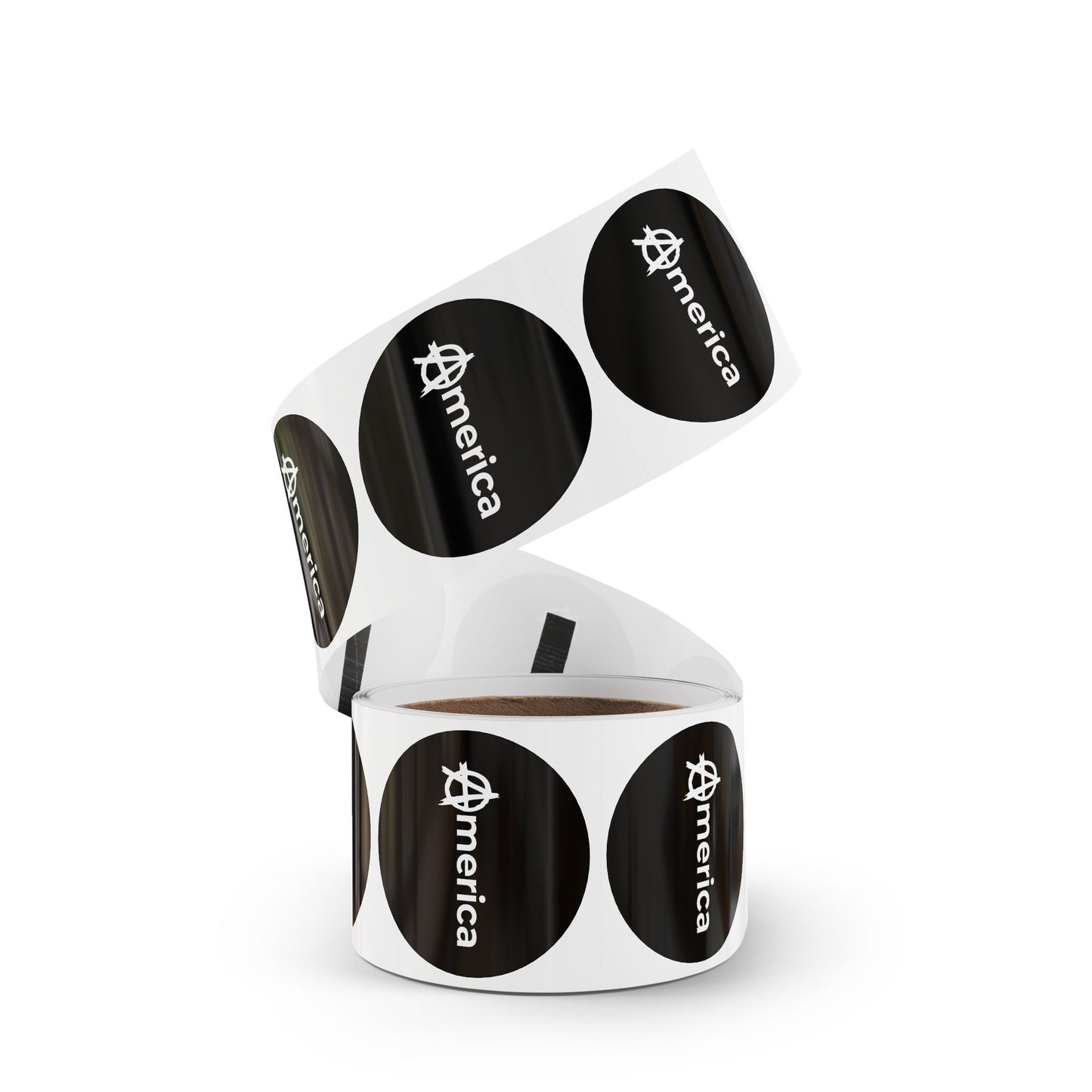 America Round Sticker Label Rolls