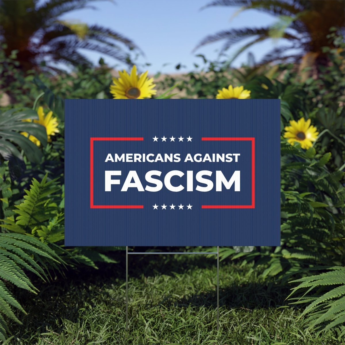 Free Oppression - Home Decor - Americans Against Fascism Lawn Sign — Anti Trump No Kings Protest Yard Sign