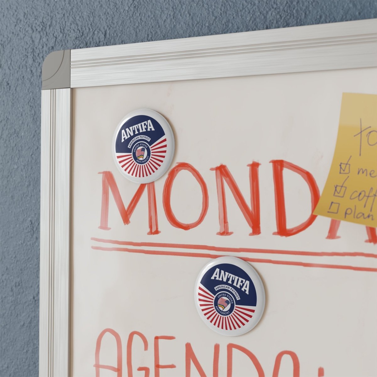 Free Oppression - Home Decor - Antifa Amerian Patriot United States Antifascist Magnet – United States Antifascist Round Button Magnet for Activists & Progressives