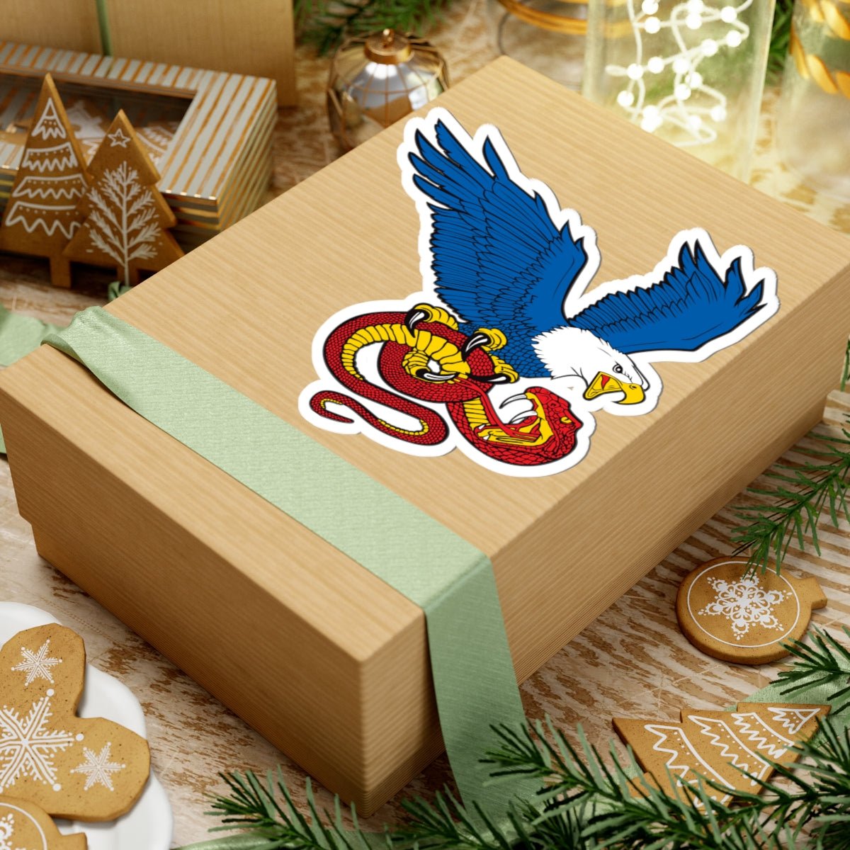 Free Oppression - Kiss - Cut Sticker - Democracy Eagle Vs. Fascist Snake - Kiss - Cut Sticker - Anti Trump No Kings Protest Decal