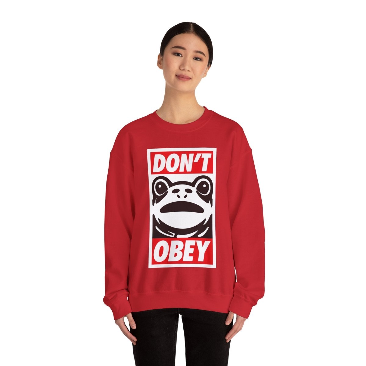 Free Oppression - Sweatshirt - Don’t Obey – Anti - Authoritarian Portland Frog Protest Sweatshirt