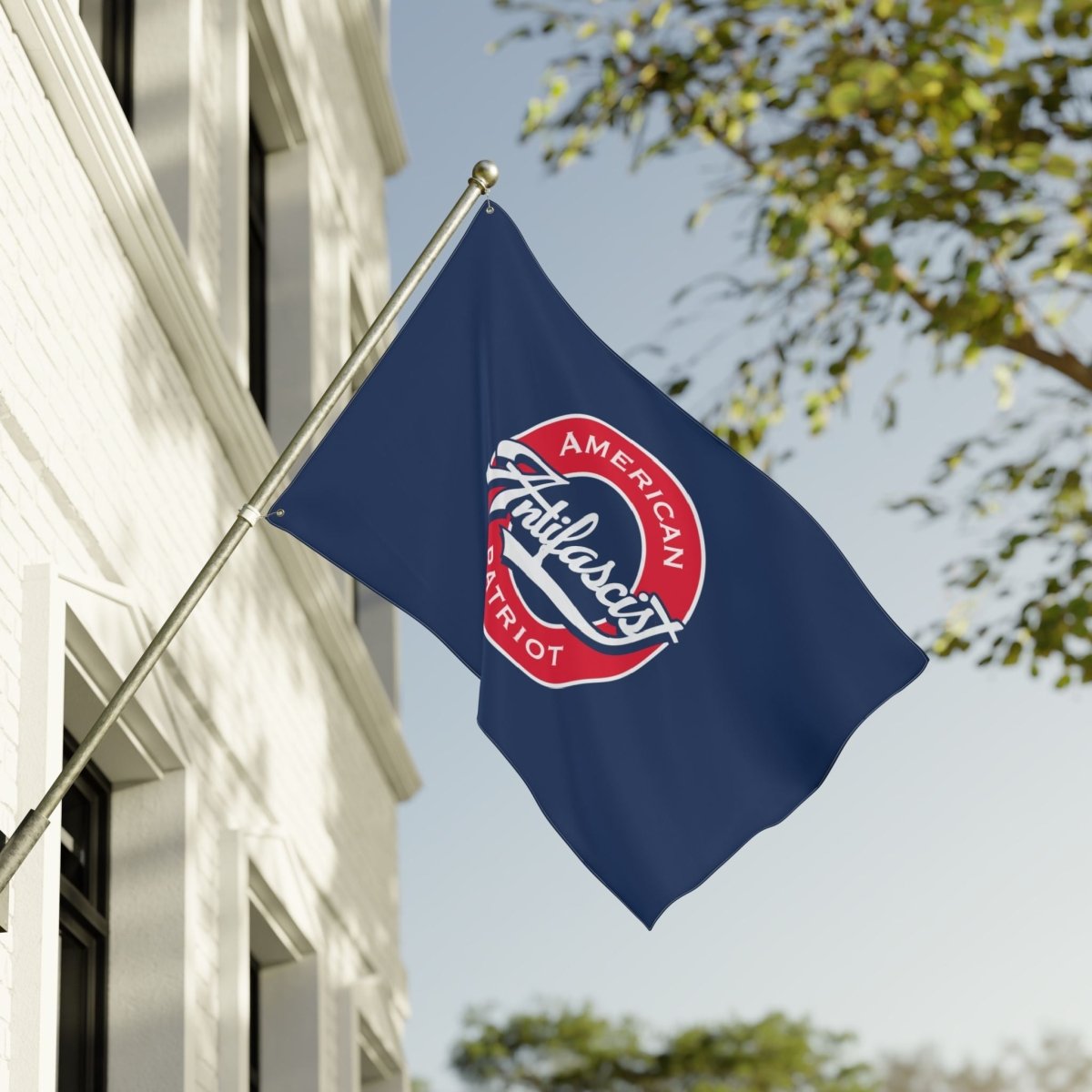 Free Oppression - Home Decor - Antifascist American Patriot - Double Sided Flag - Baseball & Pro Democracy Theme