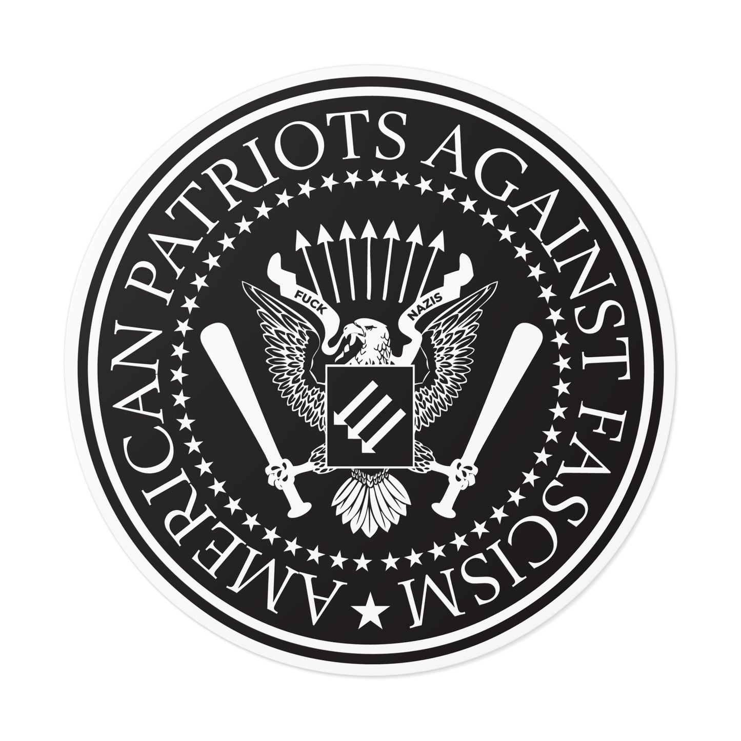 Patriotes américains contre le fascisme – Autocollants ronds en vinyle