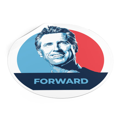 Gavin Newsom Forward – Round Vinyl Sticker