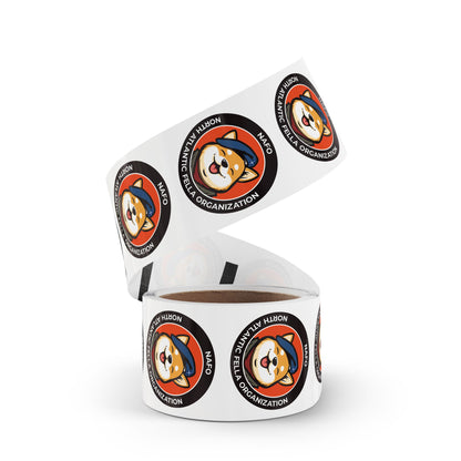 NAFO - North Atlantic Fella Organization - Round Vinyl Sticker Label Rolls - Anti Trump Protest "No Kings" Antifascist Decals