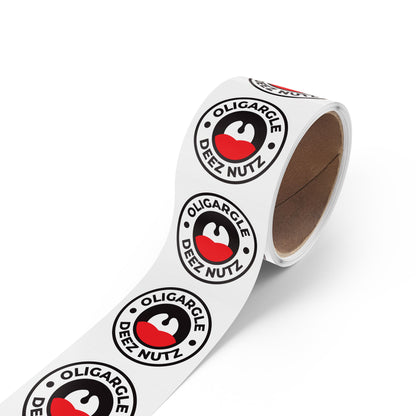 Rouleaux d'étiquettes autocollantes rondes Oligargle Deez Nutz