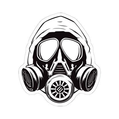 Hooded Antifa Gasmask Three Arrows - Kiss-Cut Sticker