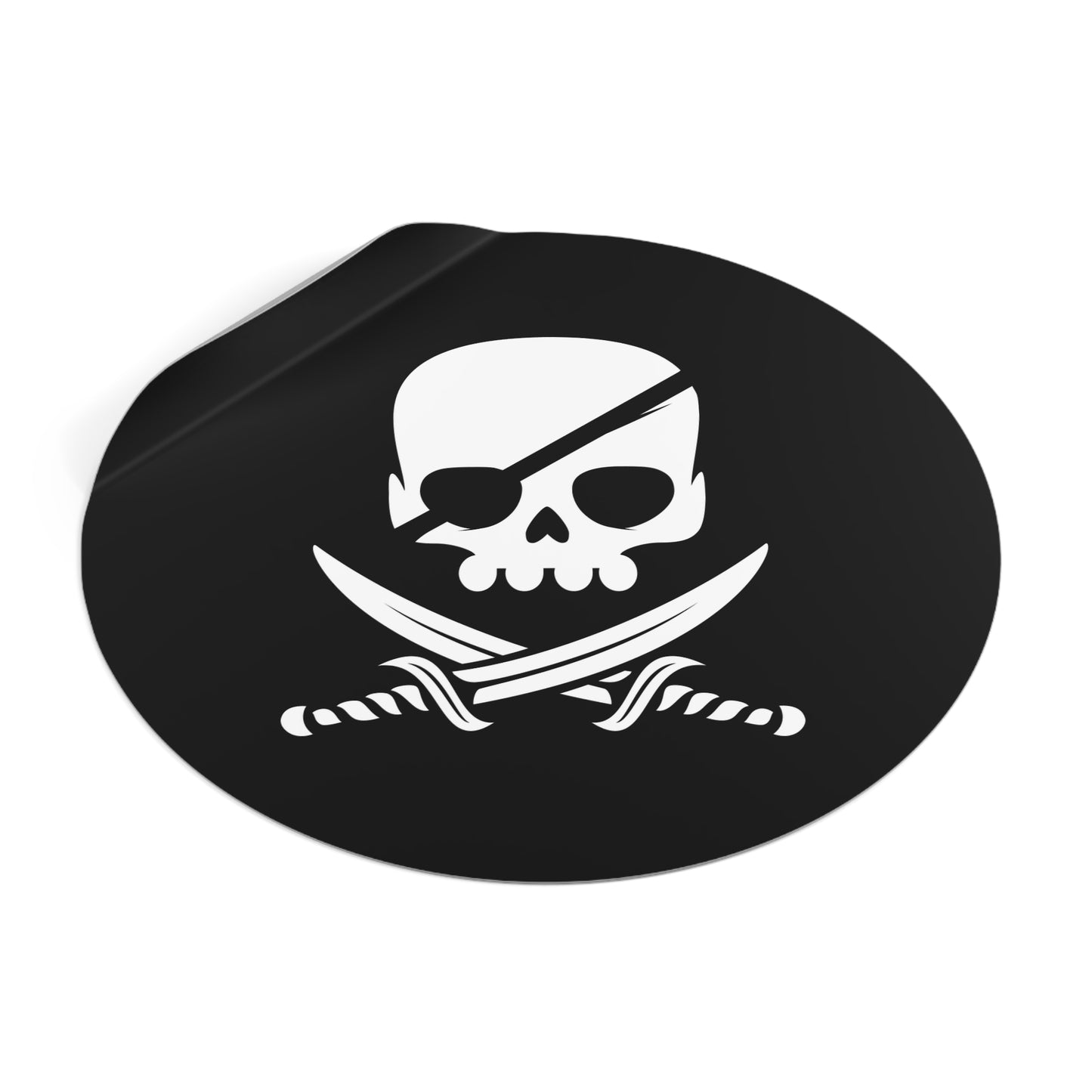 Autocollants ronds en vinyle Motif crâne de pirate