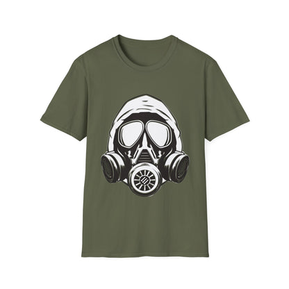 Hooded Antifa Gasmask Three Arrows T-shirt