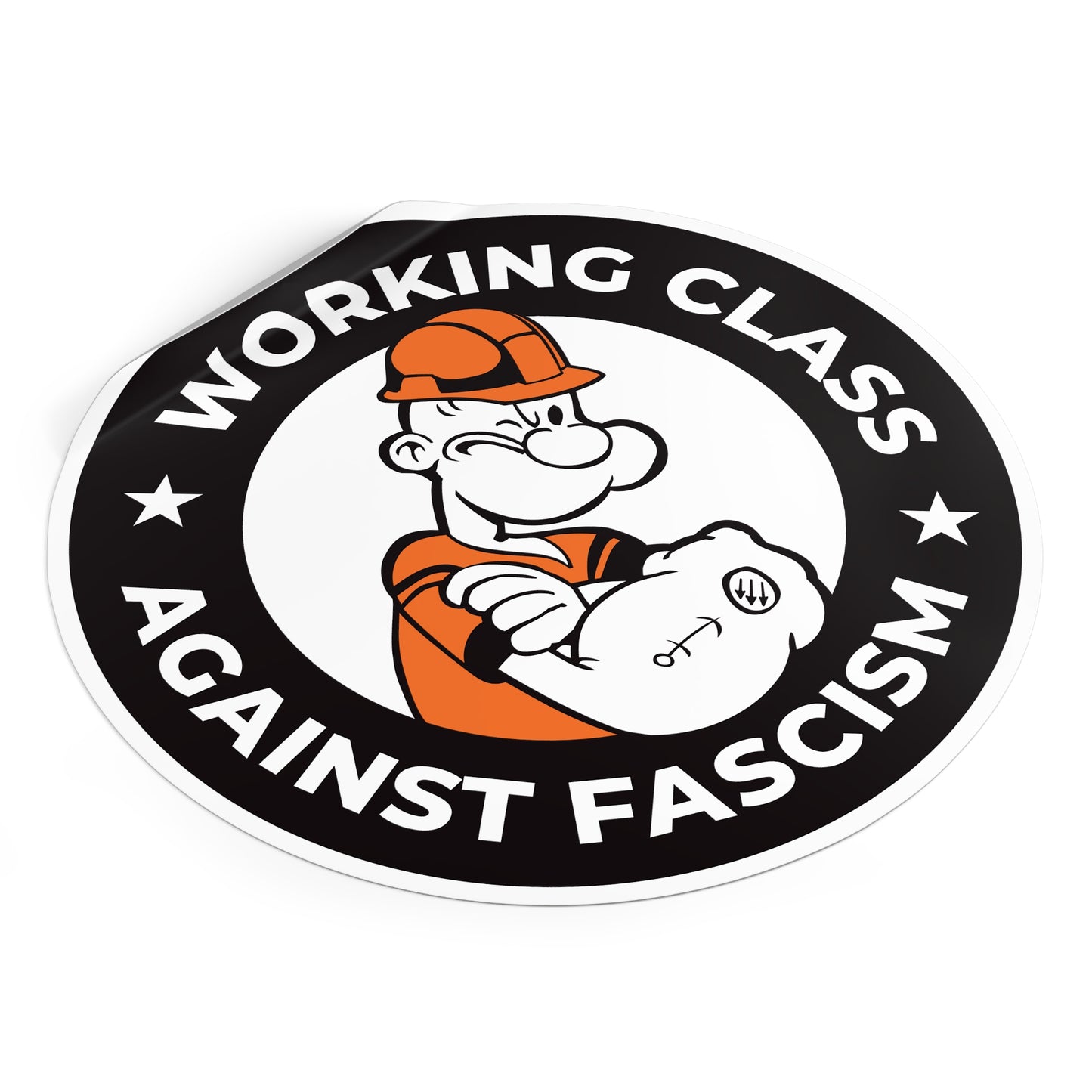 Working Class Against Fascism - Round Vinyl Stickers