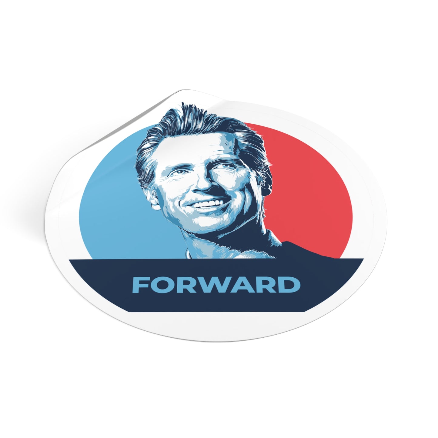 Gavin Newsom Forward – Round Vinyl Sticker