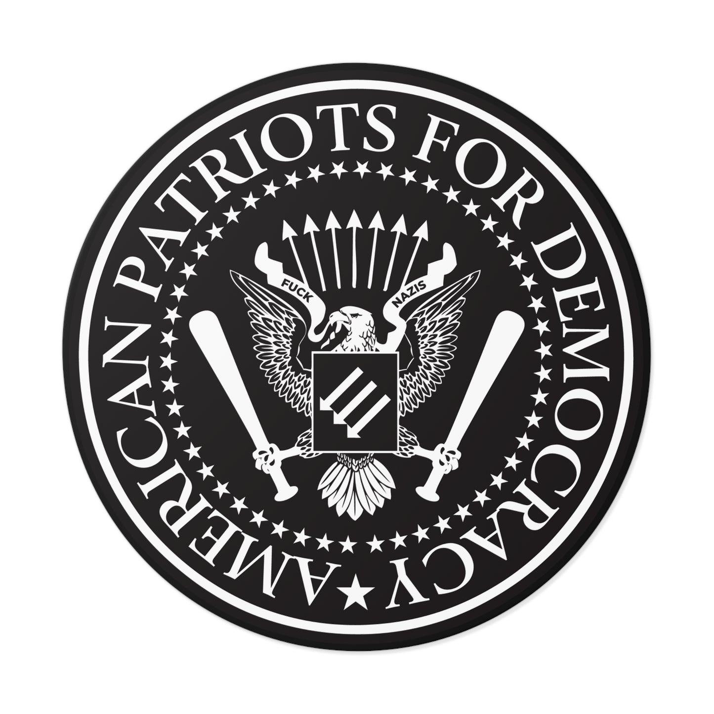 American Patriots For Democracy – Round Vinyl Sticker