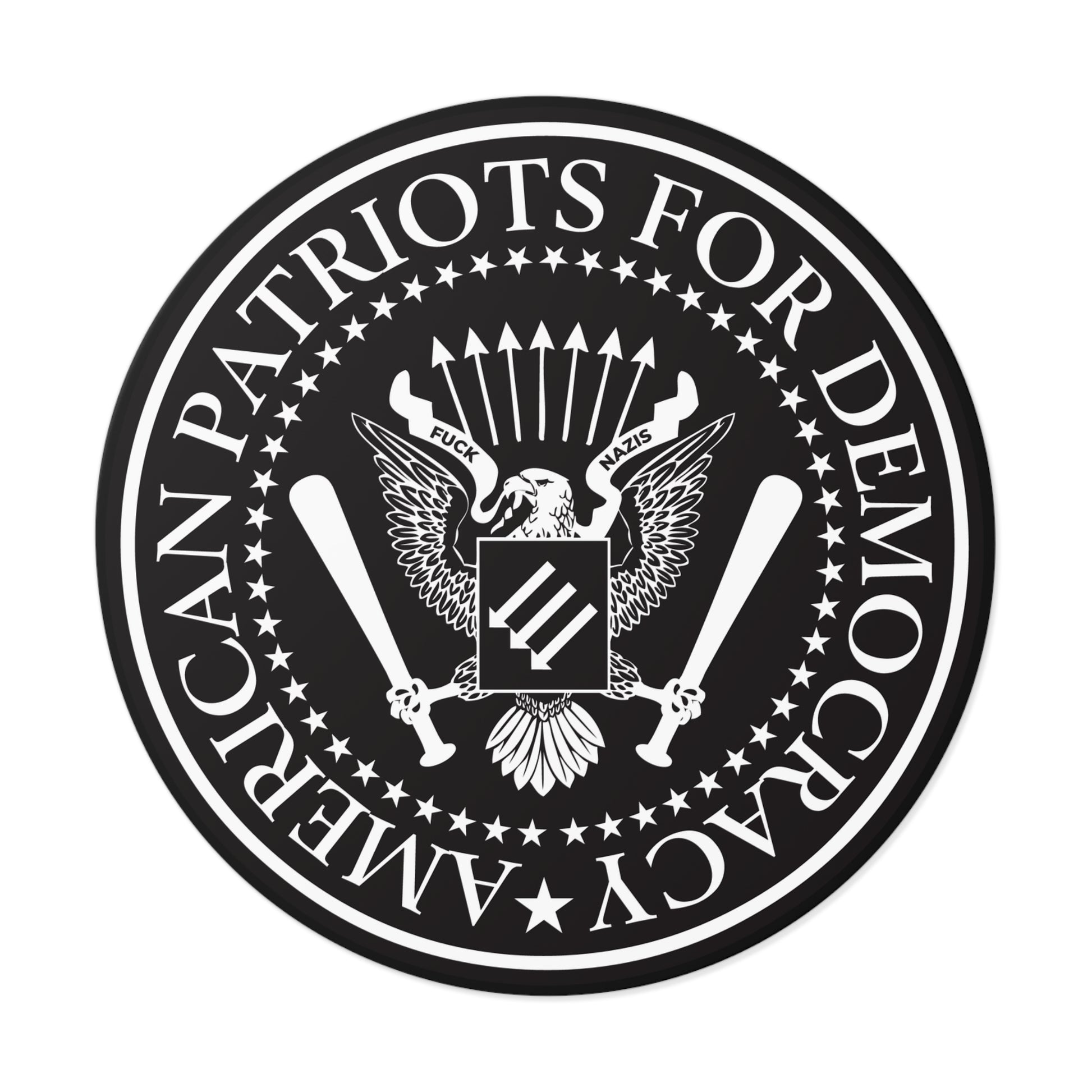 American Patriots For Democracy – Round Vinyl Sticker