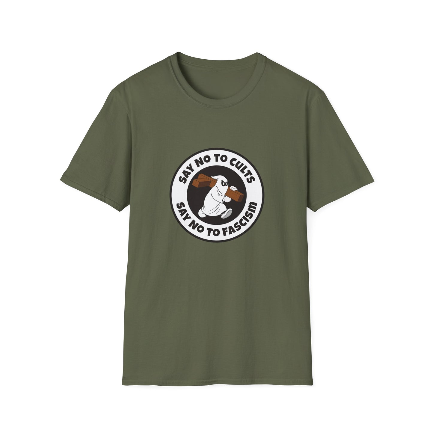 Say No to Cults – Anti-Fascism Satire T-Shirt