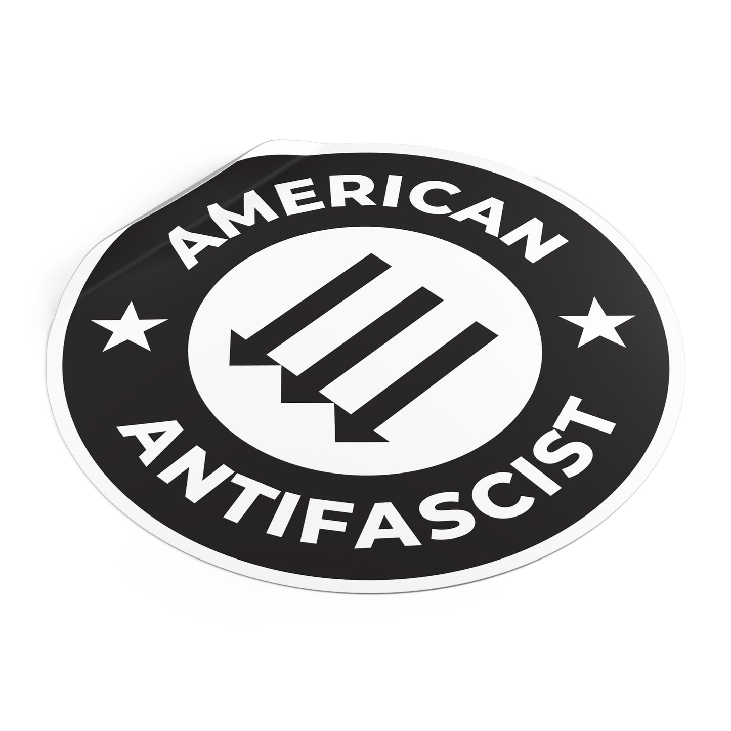 Autocollants ronds en vinyle antifasciste américain