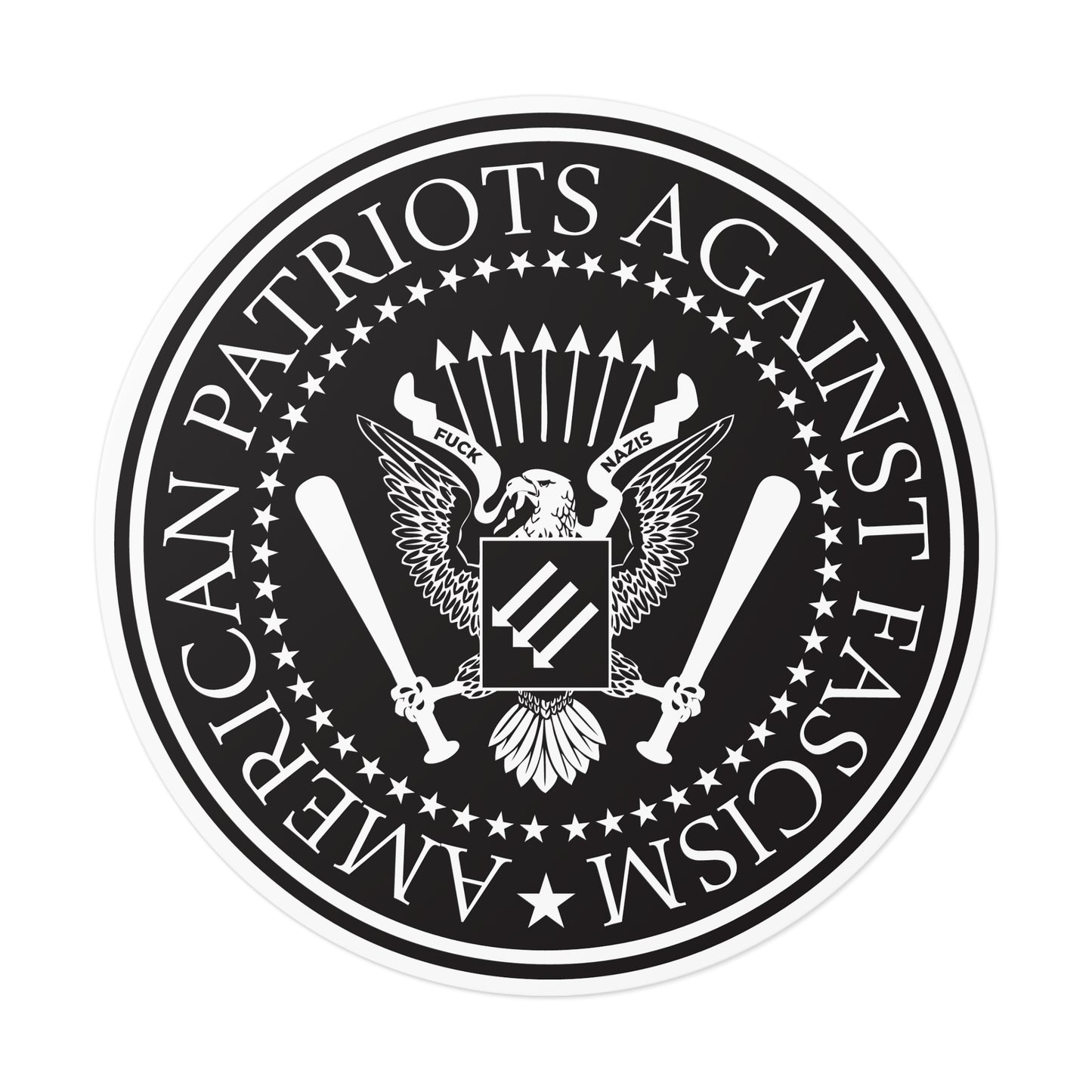 Patriotes américains contre le fascisme – Autocollants ronds en vinyle