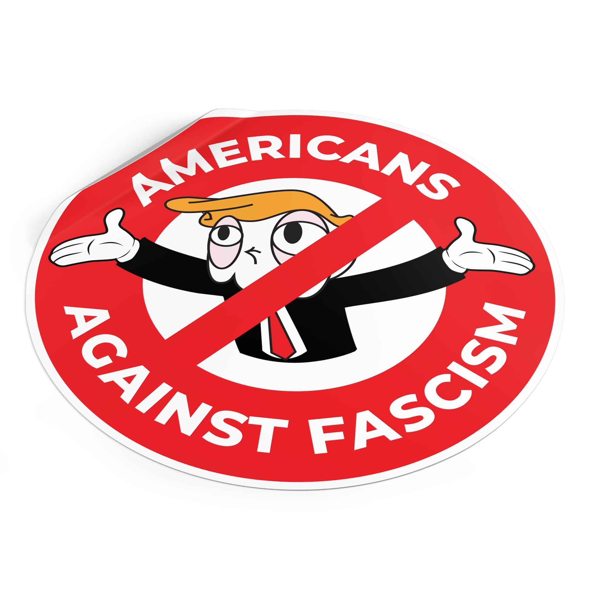 Americans Against Fascism - Round Vinyl Stickers - Free Oppression