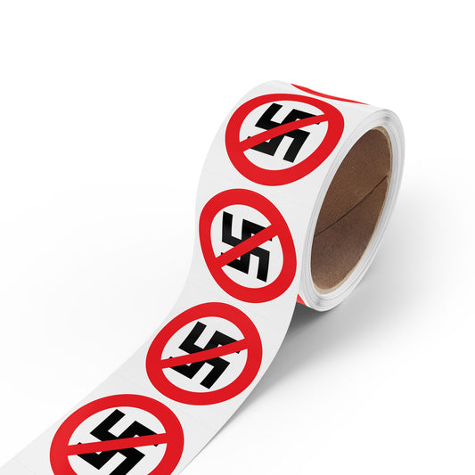Anti Nazi - Round Vinyl Sticker Label Rolls - Anti Trump Protest "No Kings" Antifascist Decals