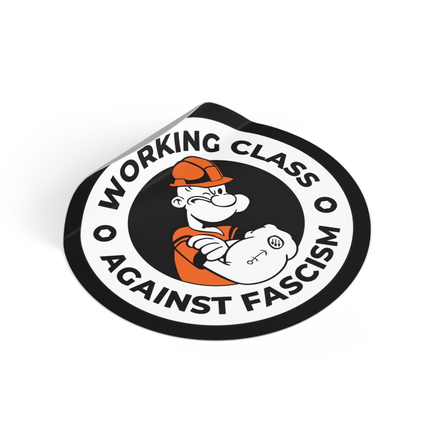 Working Class Against Fascism Sticker – Round Vinyl Decal for Laptops, Cars & Activist Gear