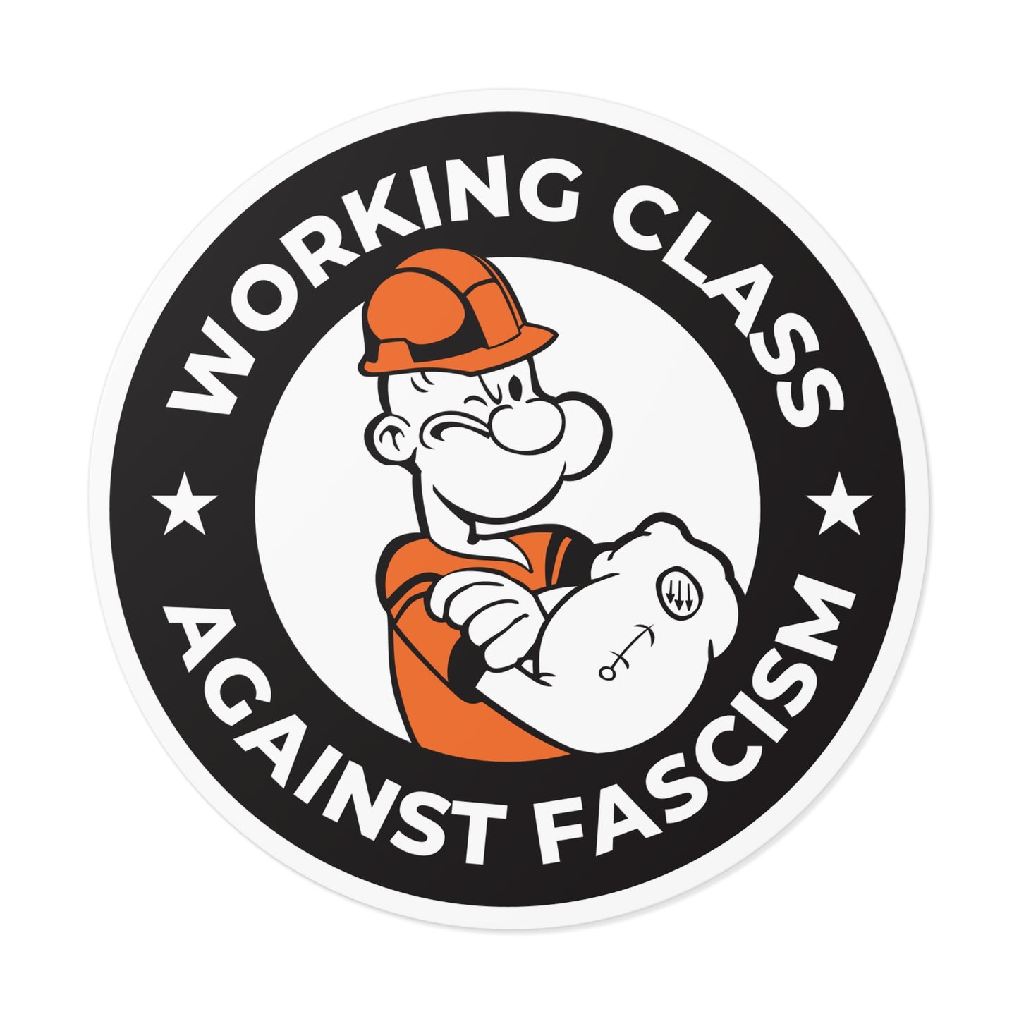 Working Class Against Fascism - Round Vinyl Stickers