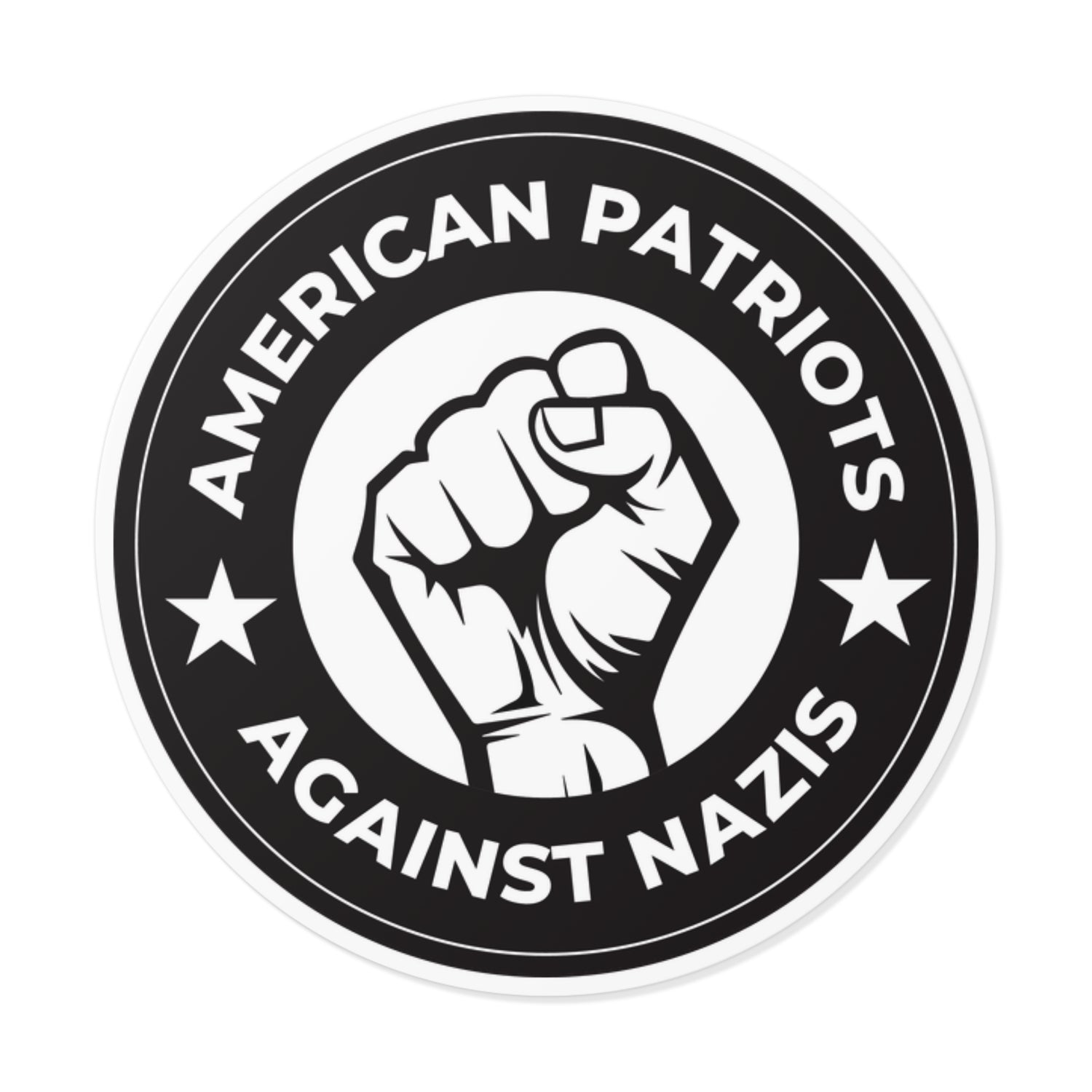 American Patriots Against Nazis - Round Vinyl Stickers - Free Oppression