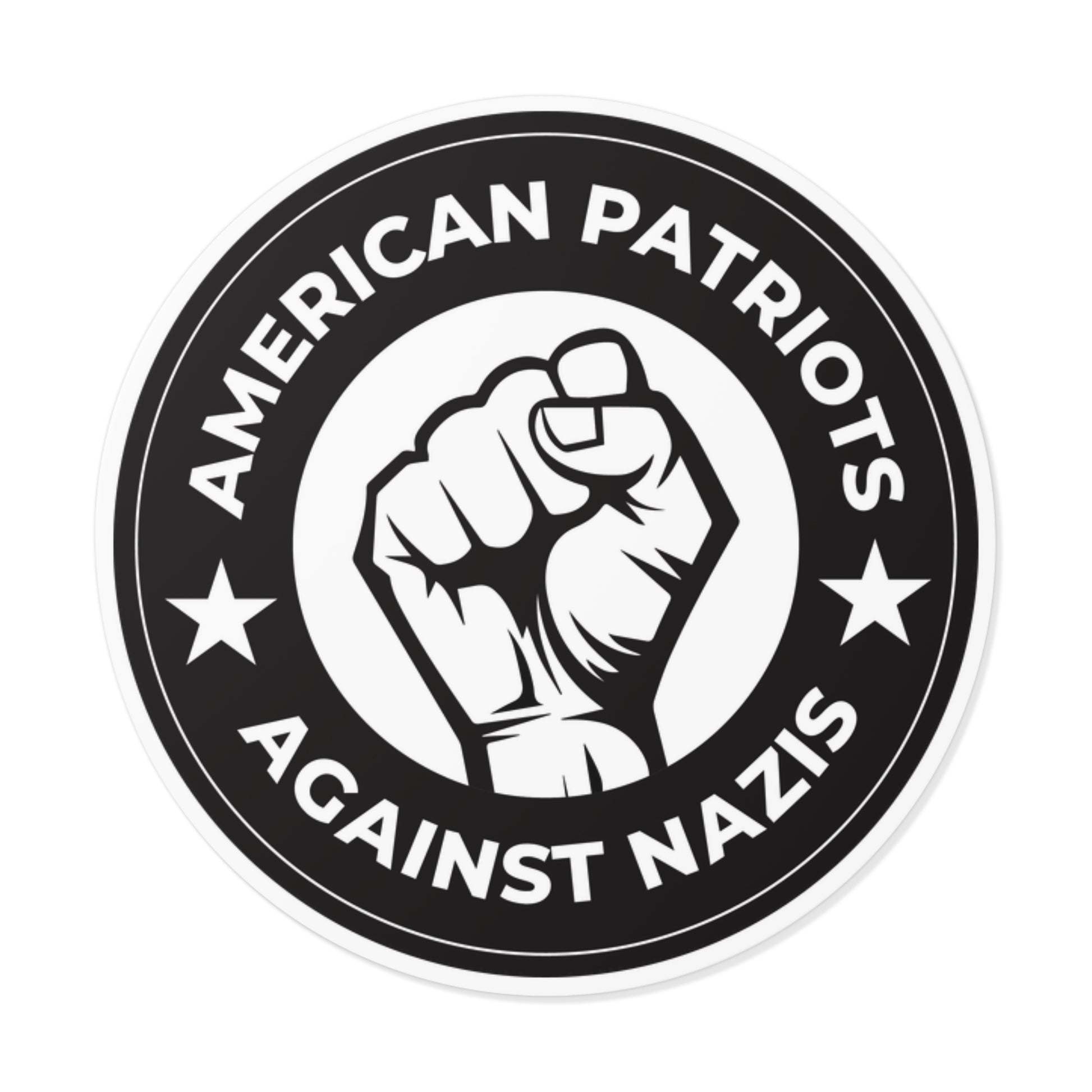 American Patriots Against Nazis - Round Vinyl Stickers - Free Oppression