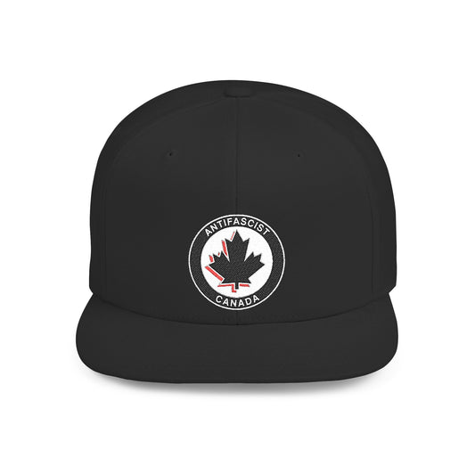 Antifascist Canada – Flat Bill Snapback Hat Embroidered Activist Protest Cap