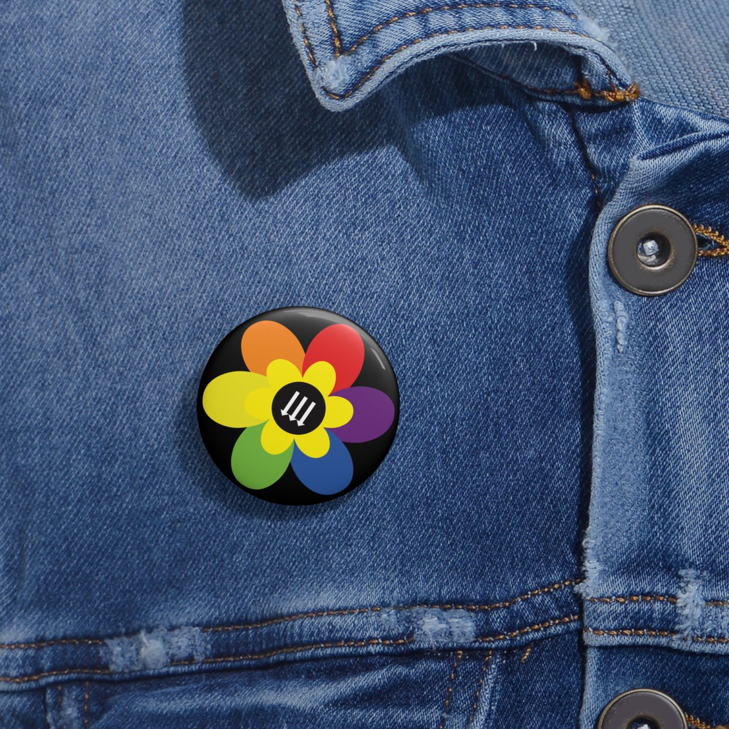 Flower Power Pin Button
