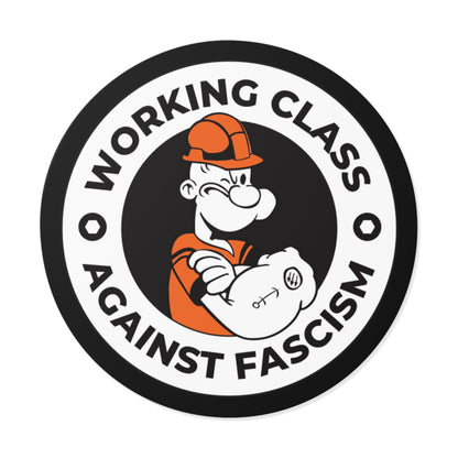 Working Class Against Fascism Sticker – Round Vinyl Decal for Laptops, Cars & Activist Gear