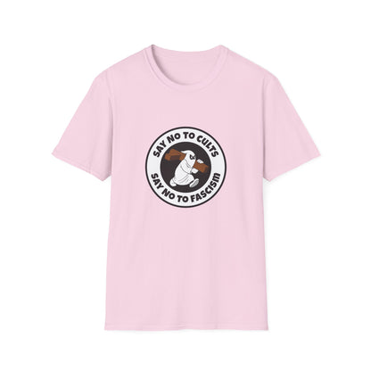 Say No to Cults – Anti-Fascism Satire T-Shirt