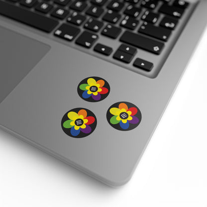 Flower Power Round Sticker Label Rolls