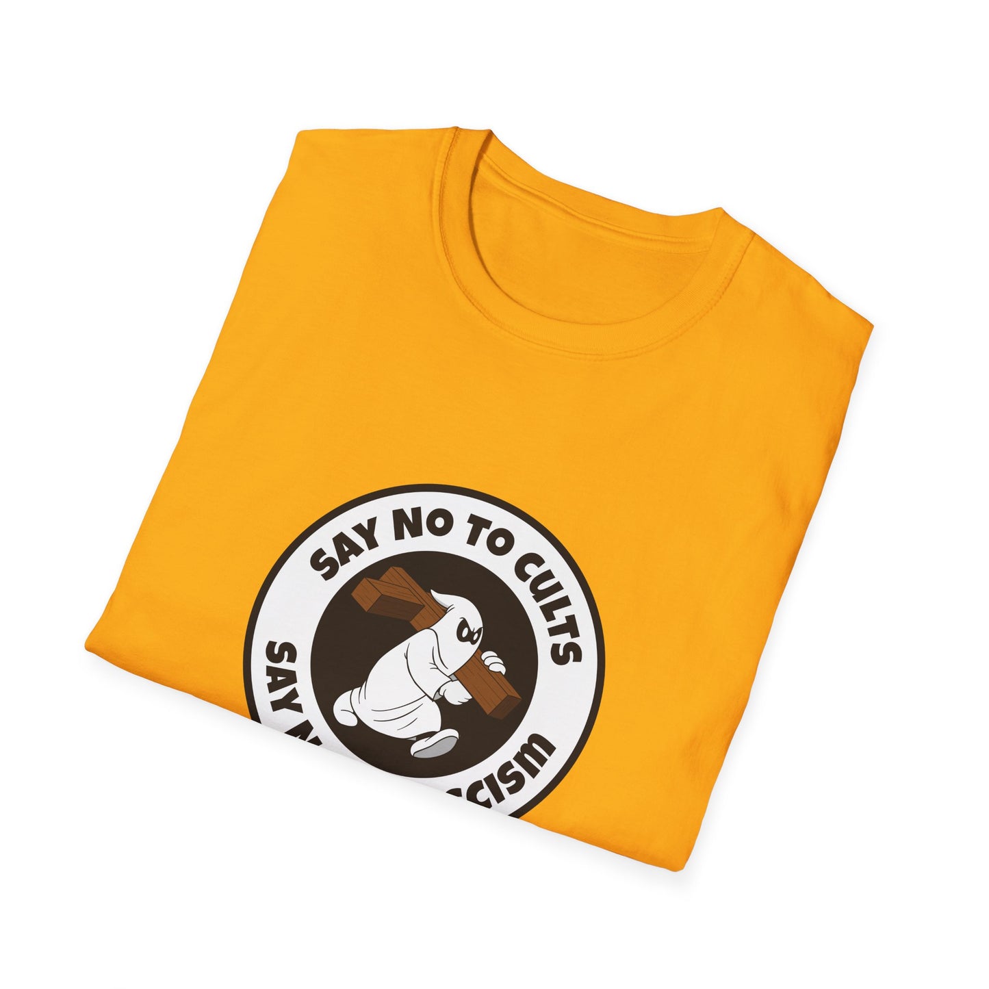 Say No to Cults – Anti-Fascism Satire T-Shirt
