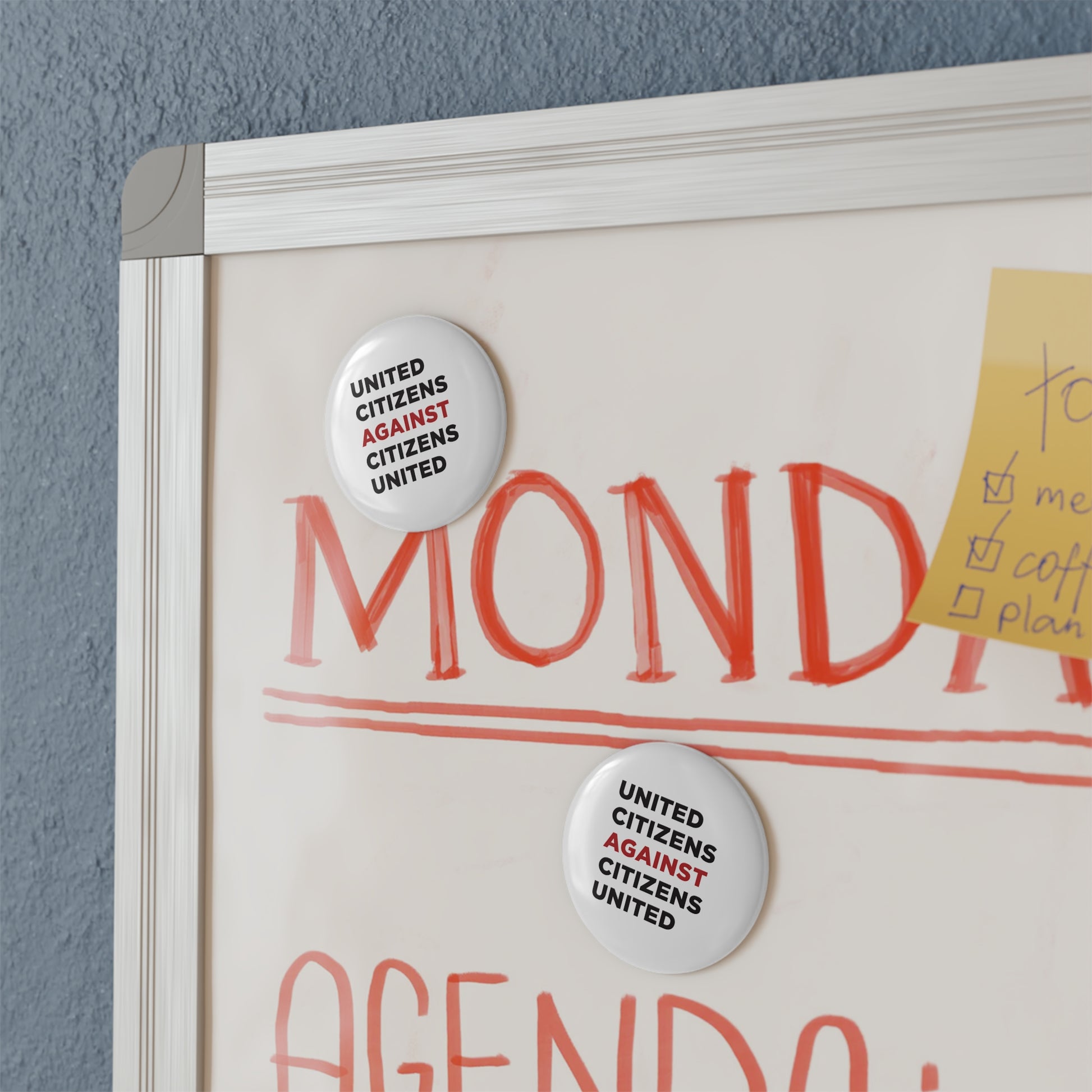 Round Button Magnet - Citizens United Against Citizens United - 1 & 10 pcs - Free Oppression