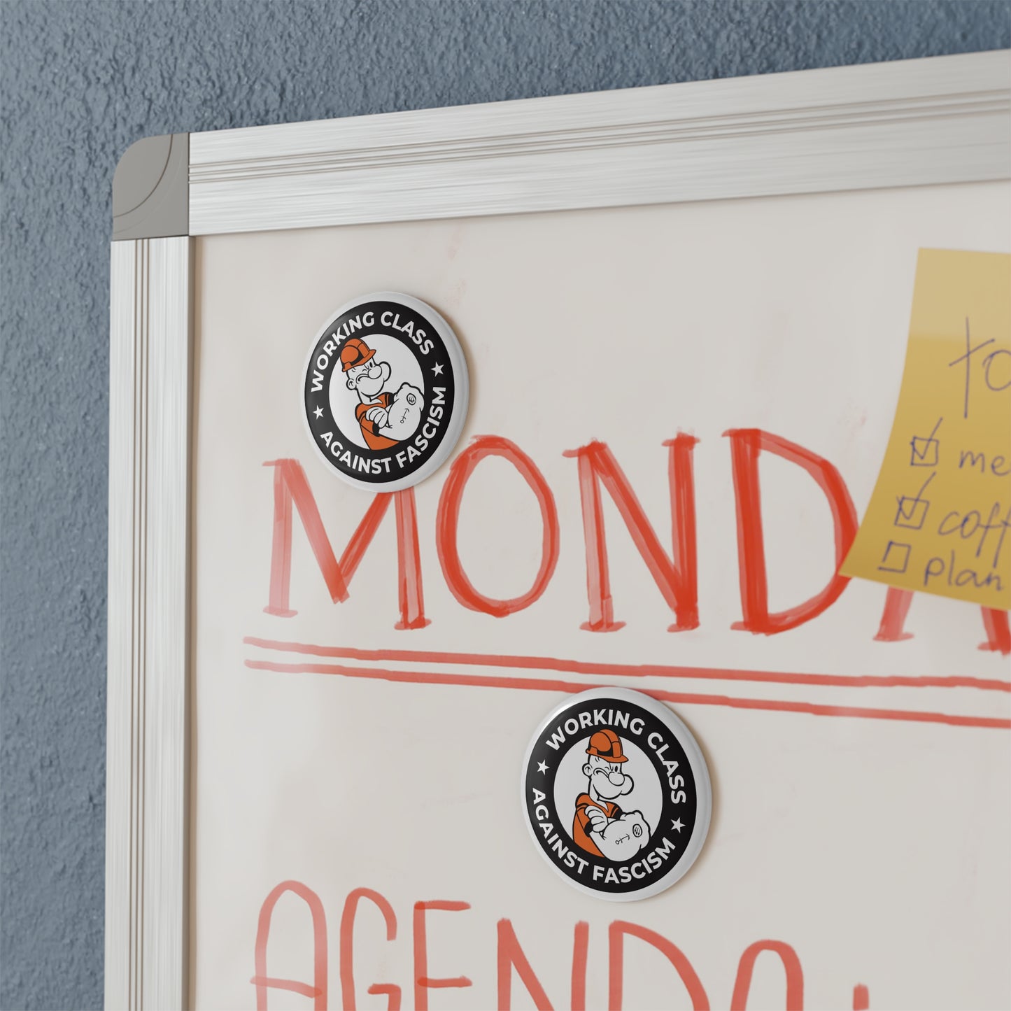 Working Class Against Fascism - Round Button Magnet