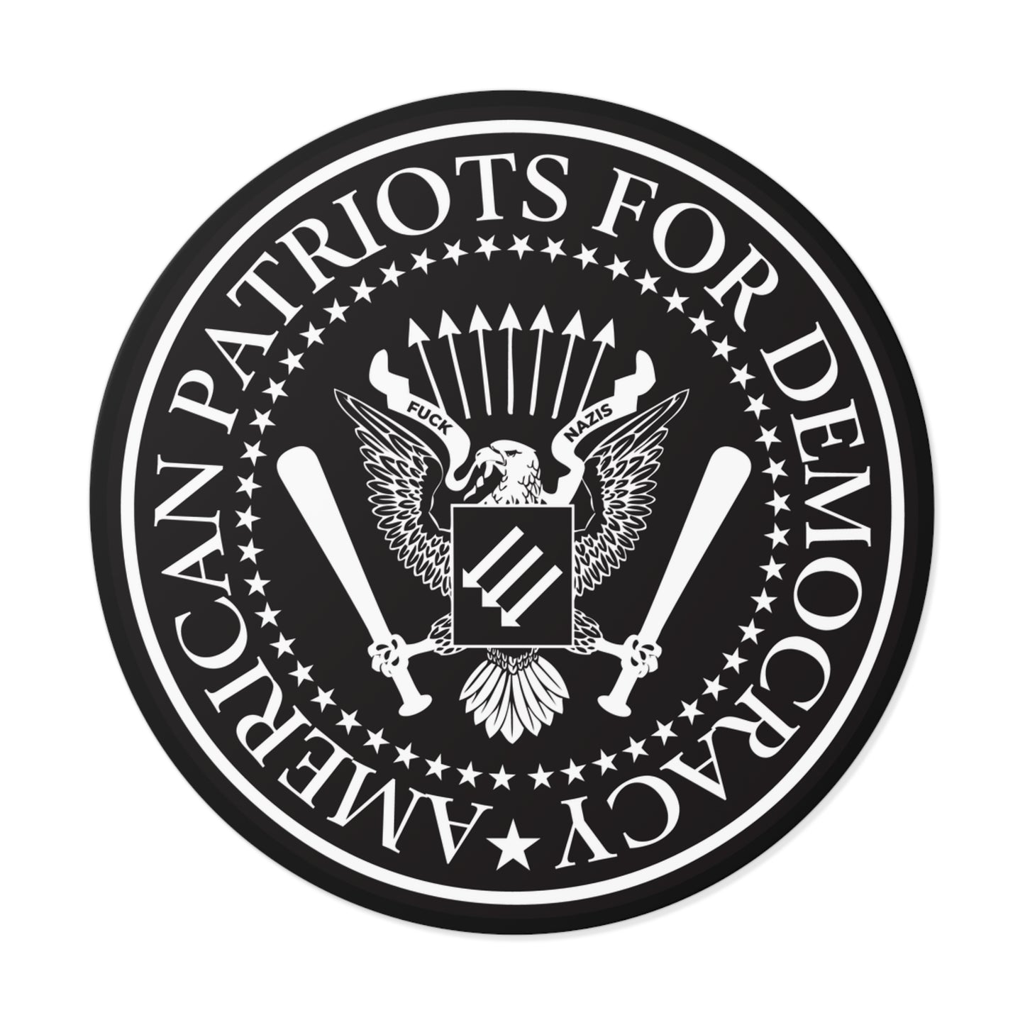 American Patriots For Democracy – Round Vinyl Sticker