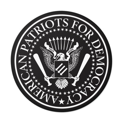 American Patriots For Democracy – Round Vinyl Sticker