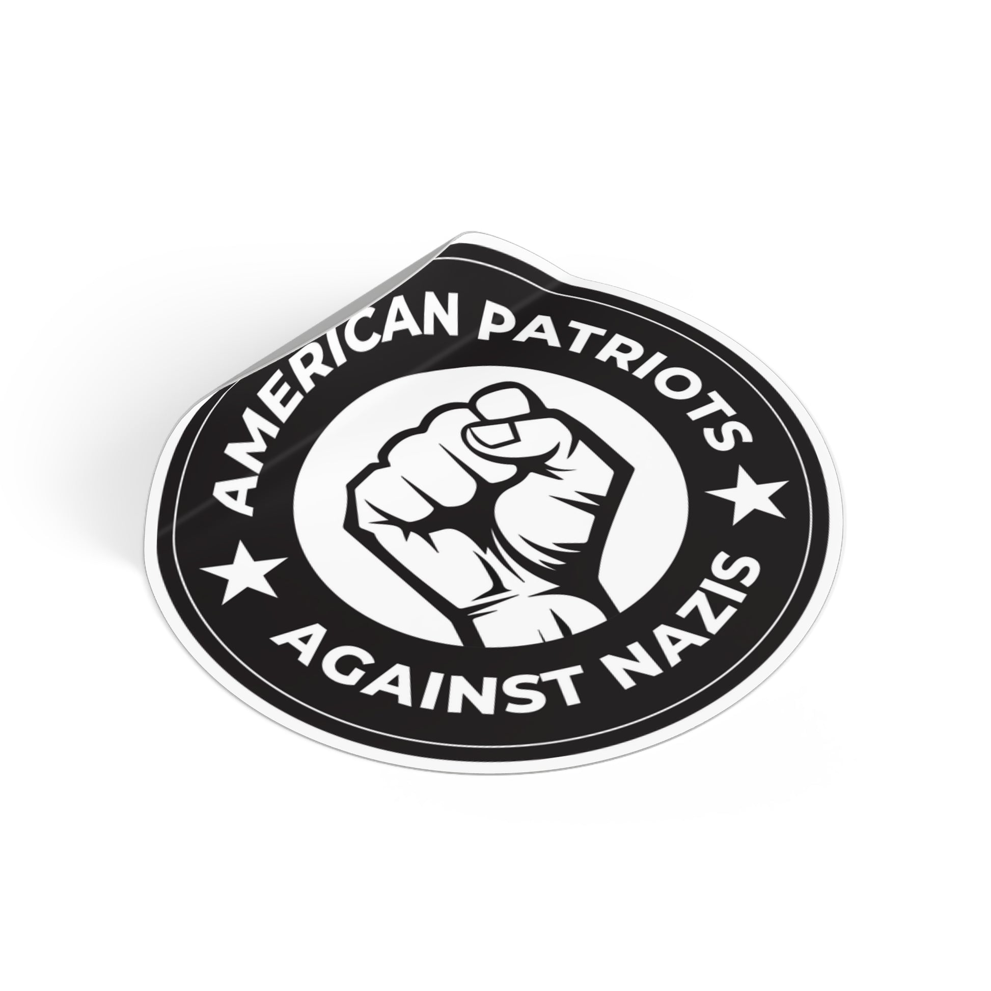 American Patriots Against Nazis - Round Vinyl Stickers - Free Oppression