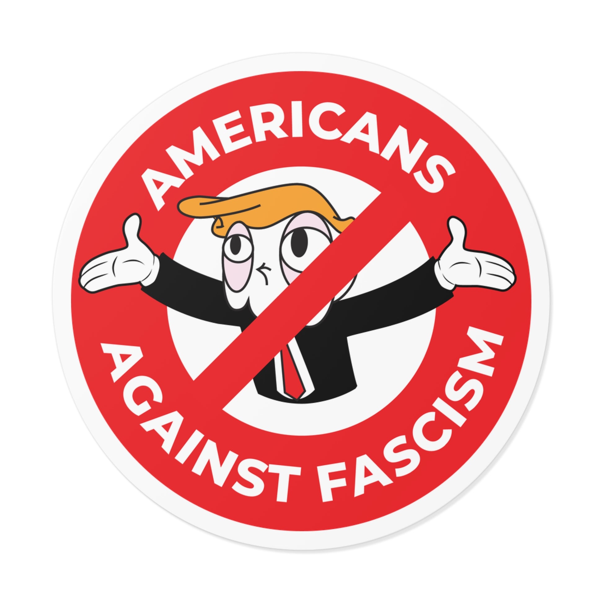 Americans Against Fascism - Round Vinyl Stickers - Free Oppression