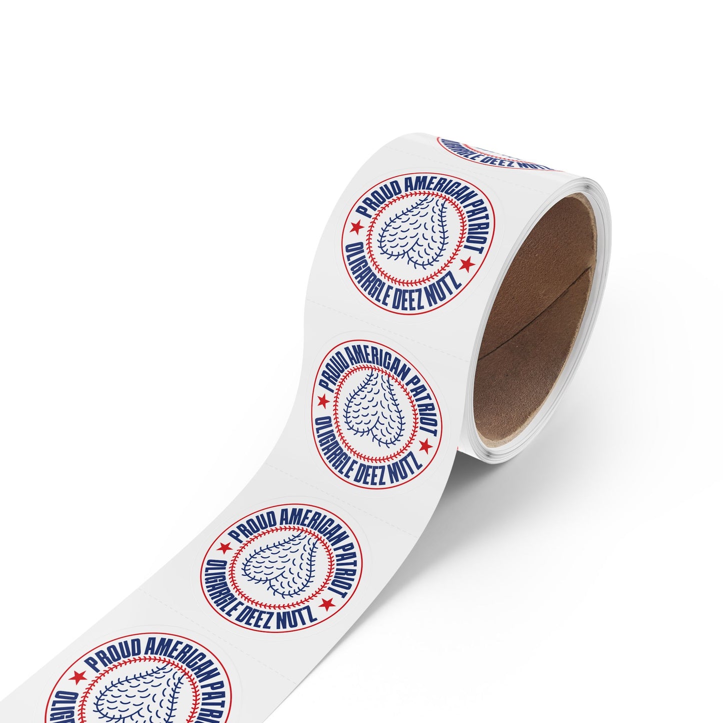 Proud American Patriot Oligargle Deez Nutz Round Sticker Label Rolls