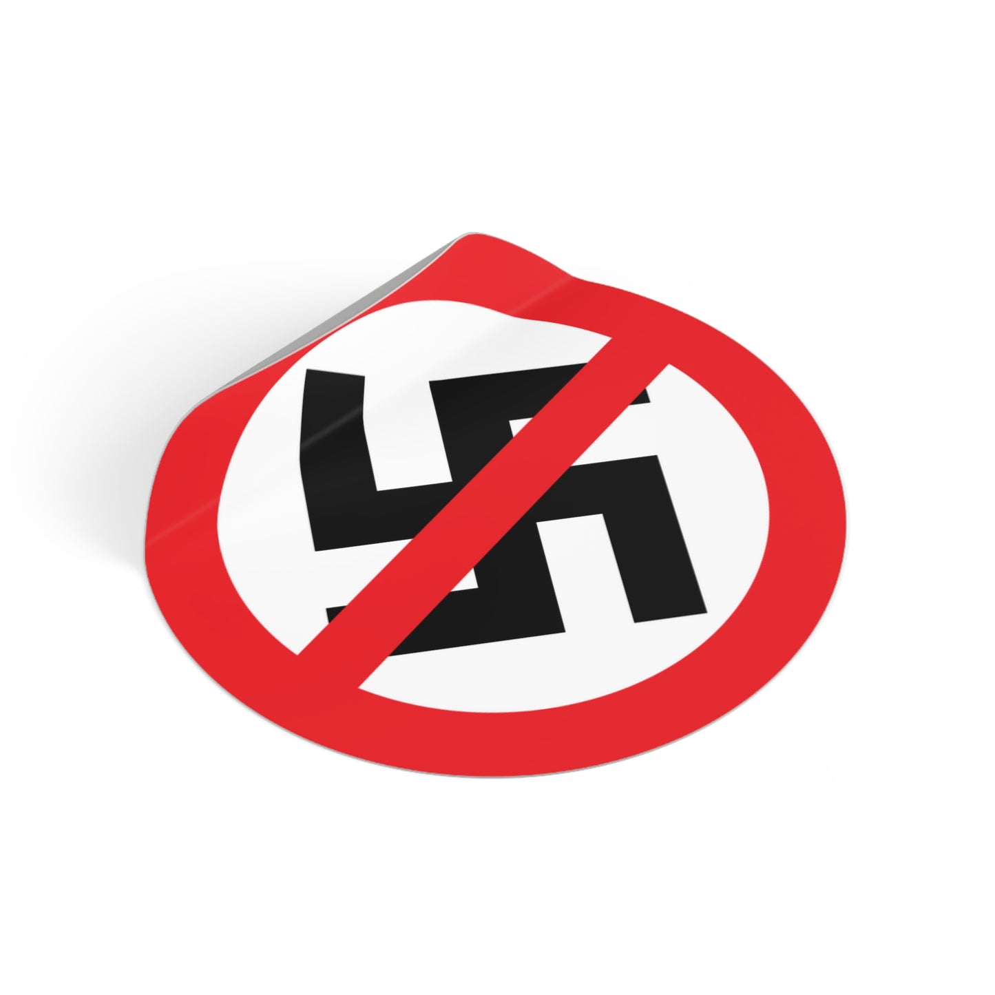 Anti-Nazi Vinyl Sticker – Round Weatherproof Political Decal for Activists – Anti-Fascist, Pro-Democracy Resistance Sticker for Cars, Laptops & More